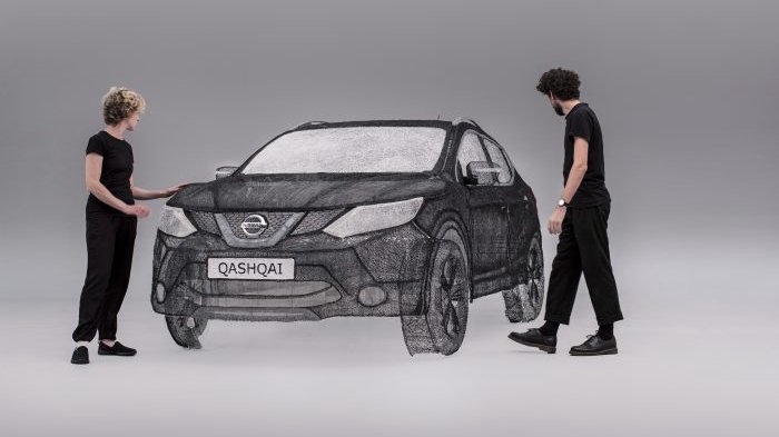 最新(圖/文/視頻)日產(chǎn)造世界首個(gè)最大3D打印筆雕塑 3D素描功力深厚