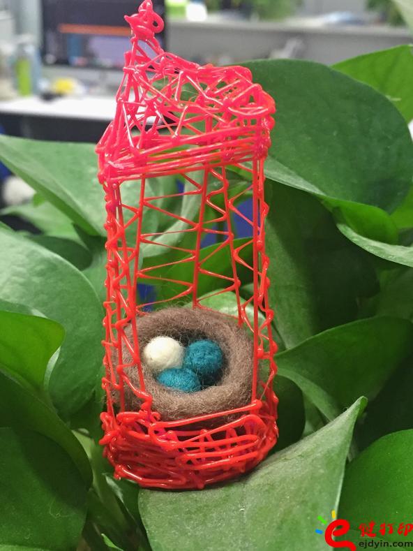[內(nèi)附美圖]第一次3D打印筆DIY作品之毛氈鳥巢